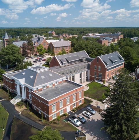 Aerial view of part of campus