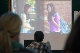 students watching anti-bullying video